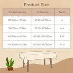 Gugxiom Linen Textured Tablecloth, Rectangle Tablecloth Waterproof, Wrinkle-Free, Boho Table Cloth for Dining Coffee Dining Party Outdoor Camping Wedding (130 x 175 cm Beige)