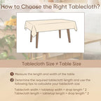 Gugxiom Linen Textured Tablecloth, Rectangle Tablecloth Waterproof, Wrinkle-Free, Boho Table Cloth for Dining Coffee Dining Party Outdoor Camping Wedding (130 x 175 cm Beige)