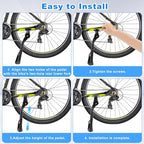 Gugxiom Adjustable Bike Kickstand, Aluminum Alloy Adjustable Height Anti Slip Universal Parking Side Kick Stand Replacement for Electric Bicycles Mountain Bikes