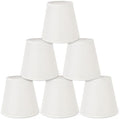 Gugxiom Small Lamp Shade Set of 6, Linen lamp shade, 3.5" × 5.1" × 5.5" Chandelier Shades for Table Lamps and Wall Lamps (Beige fine linen)