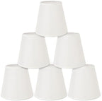 Gugxiom Small Lamp Shade Set of 6, Linen lamp shade, 3.5" × 5.1" × 5.5" Chandelier Shades for Table Lamps and Wall Lamps (Beige fine linen)