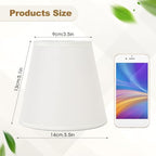 Gugxiom Small Lamp Shade Set of 6, Linen lamp shade, 3.5" × 5.1" × 5.5" Chandelier Shades for Table Lamps and Wall Lamps (Beige fine linen)
