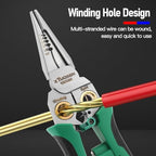 8 in 1 Wire Stripper, Wire Stripping Tool with Electricity Measurement Function, Pinzas para Electricista, Professional Wire Stripper Tool, for Scraping and Pressing Wires (Green)