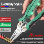 8 in 1 Wire Stripper, Wire Stripping Tool with Electricity Measurement Function, Pinzas para Electricista, Professional Wire Stripper Tool, for Scraping and Pressing Wires (Green)