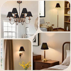 Gugxiom Small Lamp Shade Set of 6, Barrel clip on lamp shade, 2.8" × 6" × 5" Chandelier Shades for Table Lamps and Wall Lamps