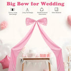 75x18.5 Inch Giant Bow Decoration, Birthday Party Decor Ribbon Hanging Tie Bow Decor, Big Bows for Backdrop, for Party Baby Shower Wedding Fireplace Christmas (Pink)