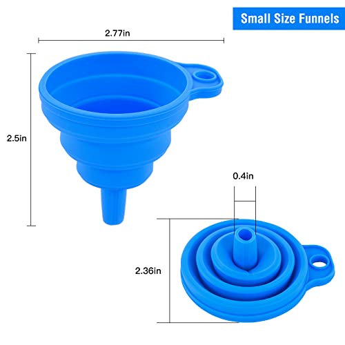 3 Pack Foldable Silicone Funnels with 3 Colors