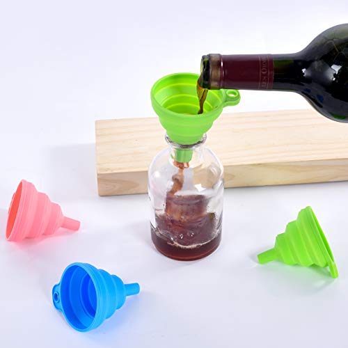 3 Pack Foldable Silicone Funnels with 3 Colors