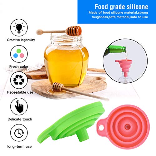 3 Pack Foldable Silicone Funnels with 3 Colors