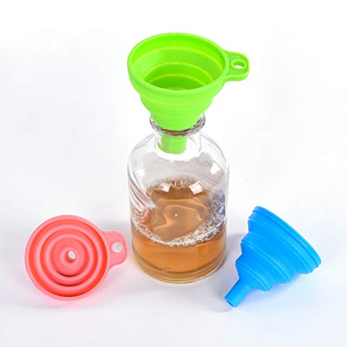 3 Pack Foldable Silicone Funnels with 3 Colors