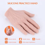 Gugxiom Realistic Silicone Hand,Hand Model,Silicone Practice Hand for Practice Painting, Film and Television Props,Display Rings (Male Right)