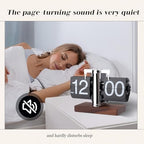 Flip Desk Clock, Retro Digital Flip Down Clock, Automatic Turning Battery Operated Mechanical Clock, for Home Room Office Décor (Black)