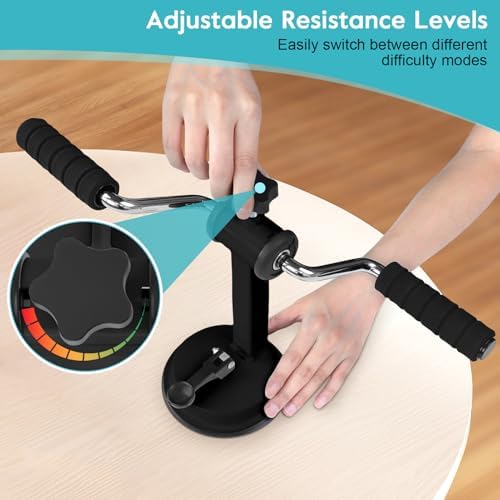 Arm Bike for Physical Exercise, Compact Arm Exerciser, Adjustable Resistance, Home Use Silent Exercise Machine Bike, for Arm and Shoulder Workout (Black)