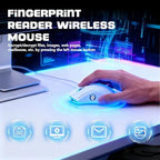 Gugxiom Wireless Computer Mouse with Fingerprint Reader (White)
