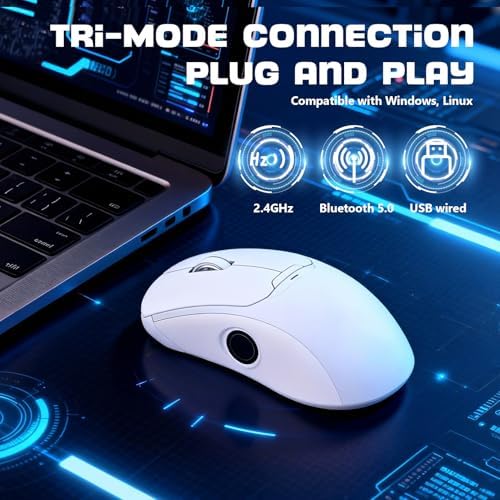 Gugxiom Wireless Computer Mouse with Fingerprint Reader (White)