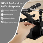 Guided Knife Sharpening System,GEN3 Aluminum Alloy Angle Adjustable Knife Sharpening Kit, with 3 Sharpening Stones(320#, 800#, 2000#), for Kitchen Knives/Outdoor Knives