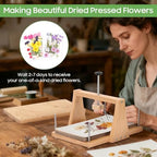 Gugxiom Flower Press Kit, 10.8" x 6.8" Large Wooden Flower Press, Even Pressure, DIY Arts Pressing Kit for Making Dried Flowers/Plants, for Plant and Crafts Lover