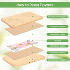 Gugxiom Flower Press Kit, 10.8" x 6.8" Large Wooden Flower Press, Even Pressure, DIY Arts Pressing Kit for Making Dried Flowers/Plants, for Plant and Crafts Lover