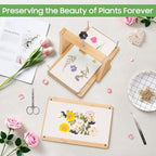 Gugxiom Flower Press Kit, 10.8" x 6.8" Large Wooden Flower Press, Even Pressure, DIY Arts Pressing Kit for Making Dried Flowers/Plants, for Plant and Crafts Lover