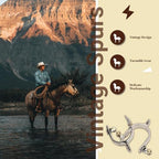 Gugxiom 2Pcs Western Cowboy Spurs, Stainless Steel Riding Western Spurs