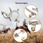 Gugxiom 2Pcs Western Cowboy Spurs, Stainless Steel Riding Western Spurs