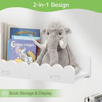Gugxiom 4Pcs Kids' Bookshelf, Picture Shelf, White Floating Nursery Book Shelves, Scalloped Shelves, for Books Toys Photo Frames Nursery Décor (4)