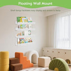 Gugxiom 4Pcs Kids' Bookshelf, Picture Shelf, White Floating Nursery Book Shelves, Scalloped Shelves, for Books Toys Photo Frames Nursery Décor (4)