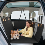 Gugxiom Dog Car Seat Cover for Back Seat, Waterproof Heavy Duty Back Seat Extender for Dogs Hard Bottom, Support 330lbs, 600D Oxford Scratch Dog Hammock for Car, SUV, Truck