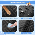 Gugxiom Dog Car Seat Cover for Back Seat, Waterproof Heavy Duty Back Seat Extender for Dogs Hard Bottom, Support 330lbs, 600D Oxford Scratch Dog Hammock for Car, SUV, Truck