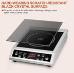 Portable Induction Cooktop, 3500W Countertop Burner, 8 heat settings Heat Settings & Stainless Steel Housing, 24H Appointment Scheduling