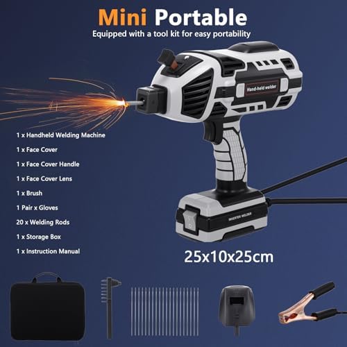 Portable Welding Machine, IGBT Inverter Handheld Welder, Adjustable 20–120A, for 1/16''-1/8'' Welding Rods, Father's Day Gift for Men