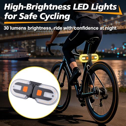 Gugxiom Bike Tail Light with Turn Signals, Waterproof Bike Indicators 5 Mode, USB Rechargeable, Remote Control Split Rear Bicycle Lights for Night Riding Safety Warning