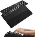 Wrist Rest with Keyboard Stand, Ergonomic Tilted Keyboard Holder, Soft Memory Foam Desk Cushion, for Office Home School Gaming (Black)
