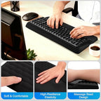 Wrist Rest with Keyboard Stand, Ergonomic Tilted Keyboard Holder, Soft Memory Foam Desk Cushion, for Office Home School Gaming (Black)