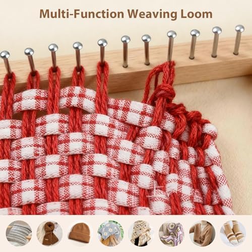 Wooden Knitting, Hand Craft, Square DIY Hand Crafted Looms Knitting Tools, for DIY Weaving Beginner Children Adults (30 * 30cm)