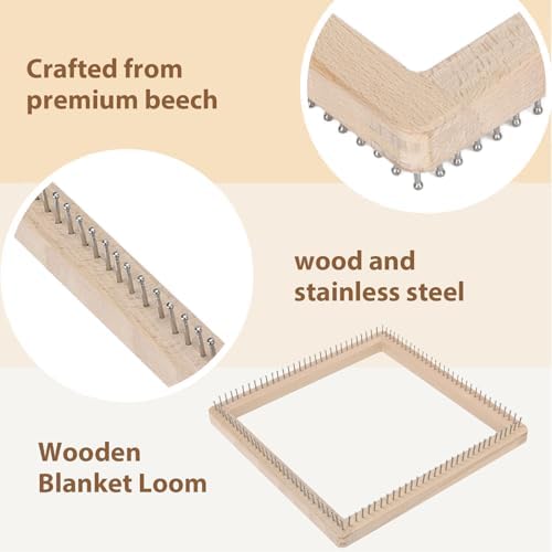 Wooden Knitting, Hand Craft, Square DIY Hand Crafted Looms Knitting Tools, for DIY Weaving Beginner Children Adults (30 * 30cm)