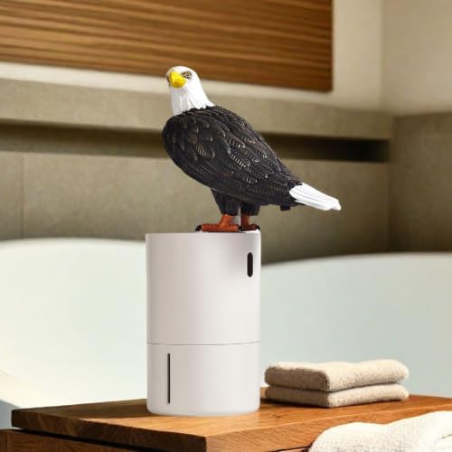 Pigeon Foam Soap Dispenser,Funny Bird Soap Dispenser, Touchless Foaming Soap Dispenser, Pooping Pigeon Soap Dispenser (Bald Eagle Black)