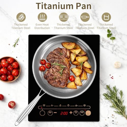 Gugxiom 10.2in Titanium Hammered Pan Pro for Cooking (26cm/10.2in)