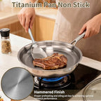 Gugxiom 10.2in Titanium Hammered Pan Pro for Cooking (26cm/10.2in)
