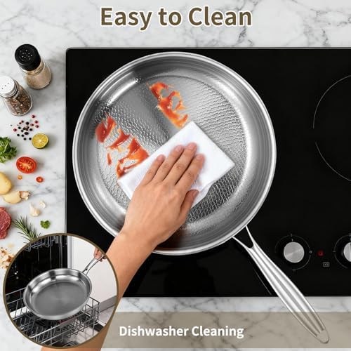 Gugxiom 10.2in Titanium Hammered Pan Pro for Cooking (26cm/10.2in)