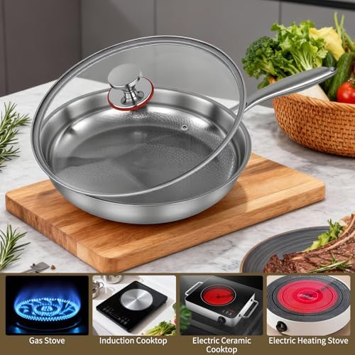 Gugxiom 10.2in Titanium Hammered Pan Pro for Cooking (26cm/10.2in)