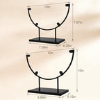 Gugxiom Round Metal Display Stand, Fused Glass Art Base, Round Art Panel Stand, for Stained Glass Fused Easel Display Slab Slice Fossil Flat Minerals (12inch 2pcs)