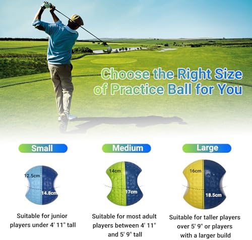 Gugxiom Golf Training Aid Ball, Golf Swing Trainer Ball for Improve Accuracy & Swing Stability, Dual-Color Golf Connection Training Aid Between Arms