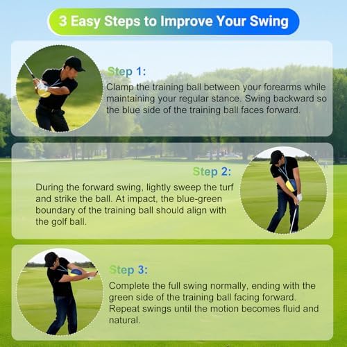 Gugxiom Golf Training Aid Ball, Golf Swing Trainer Ball for Improve Accuracy & Swing Stability, Dual-Color Golf Connection Training Aid Between Arms