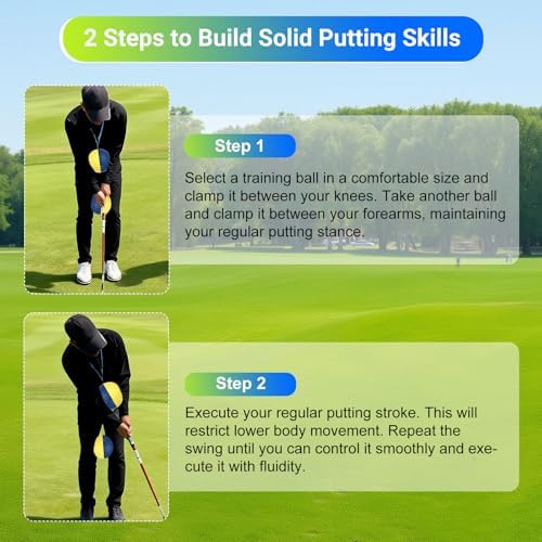Gugxiom Golf Training Aid Ball, Golf Swing Trainer Ball for Improve Accuracy & Swing Stability, Dual-Color Golf Connection Training Aid Between Arms
