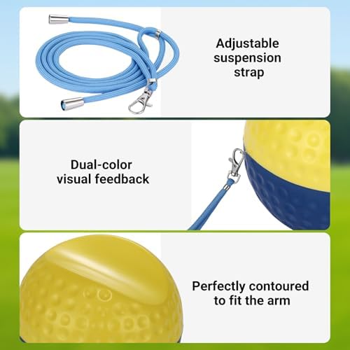 Gugxiom Golf Training Aid Ball, Golf Swing Trainer Ball for Improve Accuracy & Swing Stability, Dual-Color Golf Connection Training Aid Between Arms