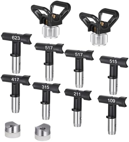 Spray Tips for Airless Sprayer, Airless Sprayer Tips, 8pcs Reversible Spray Tips with 2 Holders, Airless Paint Spray Guns Nozzles Set, 109, 211, 315, 417, 515, 517,623