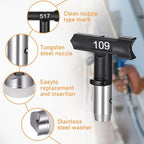 Spray Tips for Airless Sprayer, Airless Sprayer Tips, 8pcs Reversible Spray Tips with 2 Holders, Airless Paint Spray Guns Nozzles Set, 109, 211, 315, 417, 515, 517,623