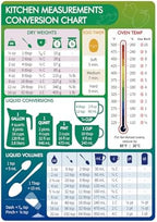 Kitchen Conversion Chart Magnet, Measurements Conversion Chart, Baking Supplies Baking Accessories Cooking Gadgets, Baking Kitchen Cooking Gifts for Women（Green）