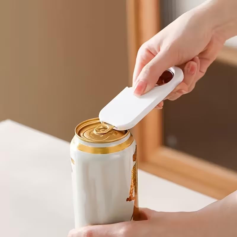 3-in-1 Magnetic Bottle Opener, Can Opener & More, White Stainless Steel Manual Kitchen Tool for Beer Soda Cans, Wall Mount & Portable for Home, Camping, Bar （1Pc)